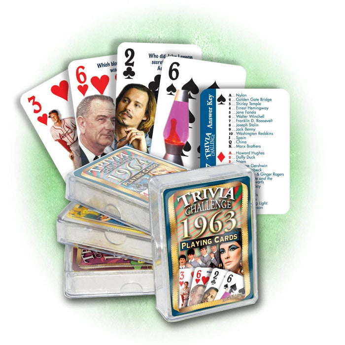 Flickback - 1963 Trivia Challenge Playing Cards: Great Birthday or Anniversary Gift