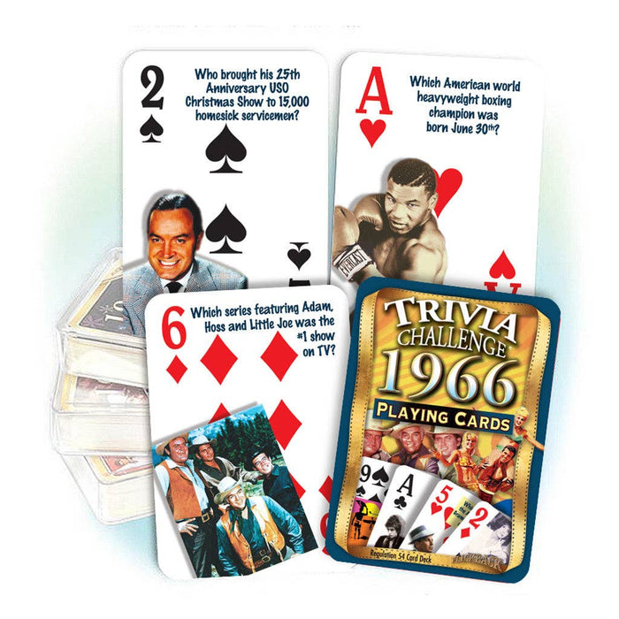 Flickback - 1966 Trivia Challenge Playing Cards: Great Birthday or Anniversary