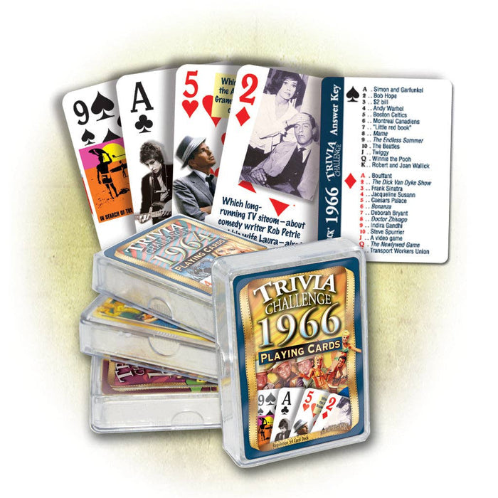 Flickback - 1966 Trivia Challenge Playing Cards: Great Birthday or Anniversary