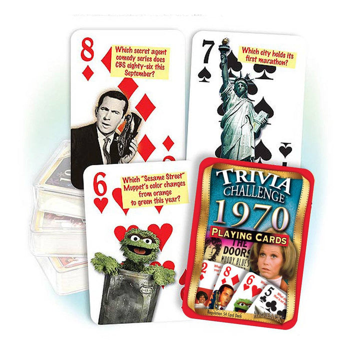 Flickback - 1970 Trivia Challenge Playing Cards: Birthday or Anniversary Gift