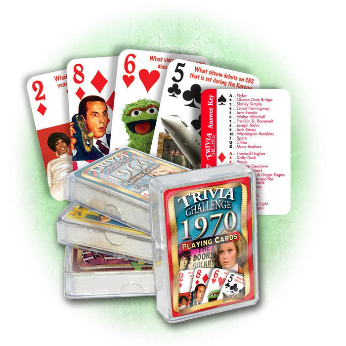 Flickback - 1970 Trivia Challenge Playing Cards: Birthday or Anniversary Gift