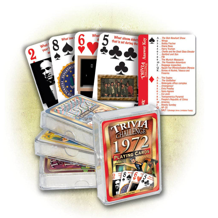 Flickback - 1972 Trivia Challenge Playing Cards: Birthday or Anniversary Gift