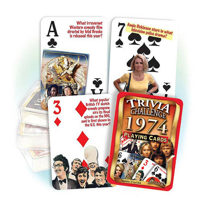 Flickback - 1974 Trivia Challenge Playing Cards: Birthday or Anniversary Gift