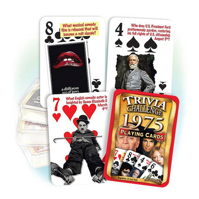 Flickback - 1975 Trivia Challenge Playing Cards: 45th Birthday Anniversary Gift