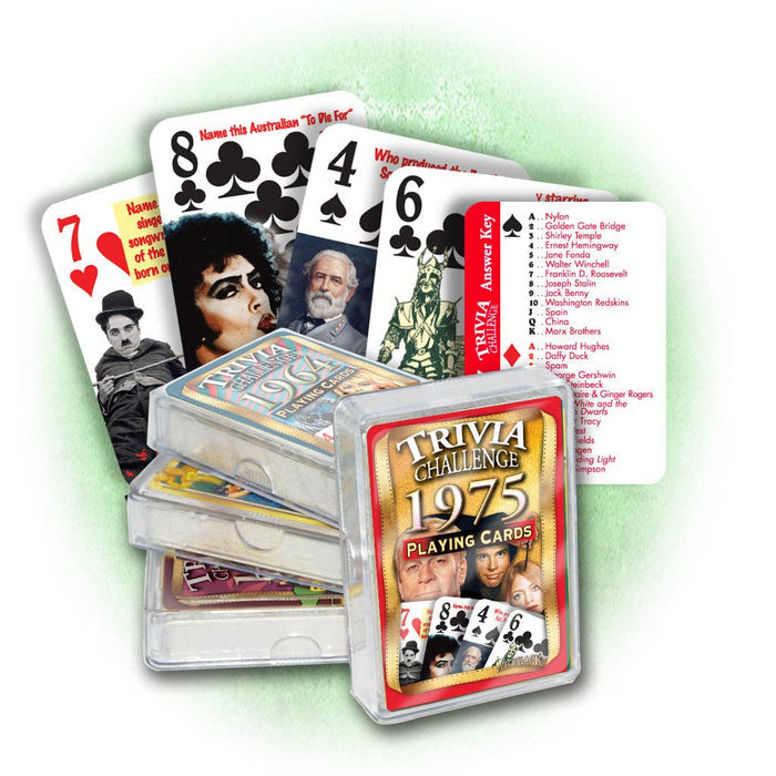 Flickback - 1975 Trivia Challenge Playing Cards: 45th Birthday Anniversary Gift