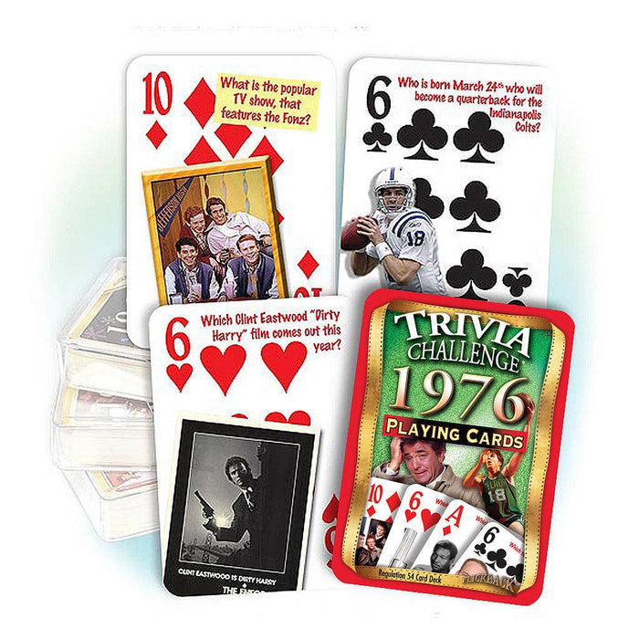 Flickback - 1976 Trivia Challenge Playing Cards: Great Birthday Gift or Anniversary Gift