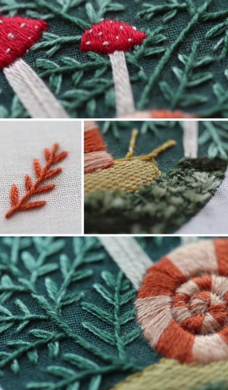 Forest Floor Embroidery Stitch Sampler by Kiriki Press