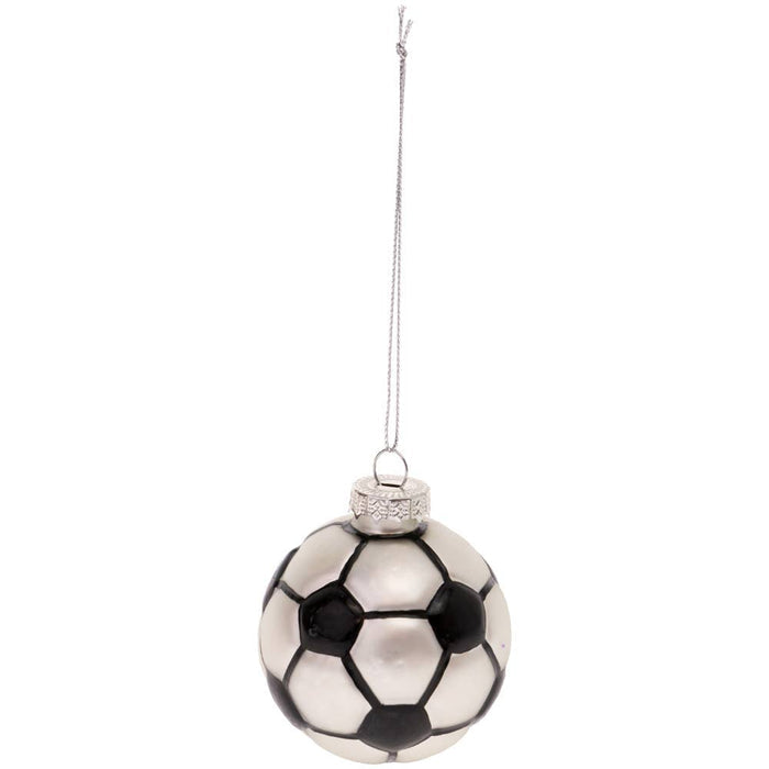 Glass Soccer Ball Christmas Ornament