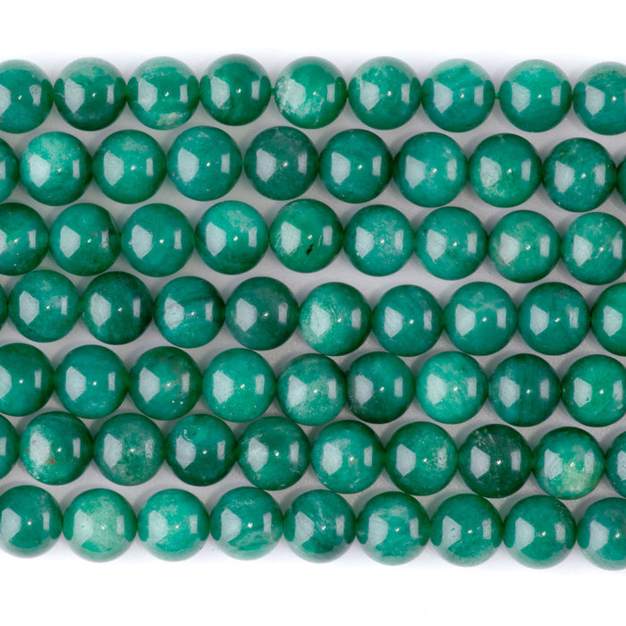 This is a Dakota Stones 8mm Green Mica Gemstone strand with A grade round beads in 15-16 inch strand.