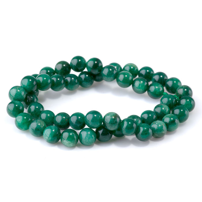 This is a Dakota Stones 8mm Green Mica Gemstone strand with A grade round beads in 15-16 inch strand.
