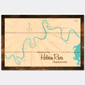 Holston River Tennessee, Lake Map Rustic Wood Sign