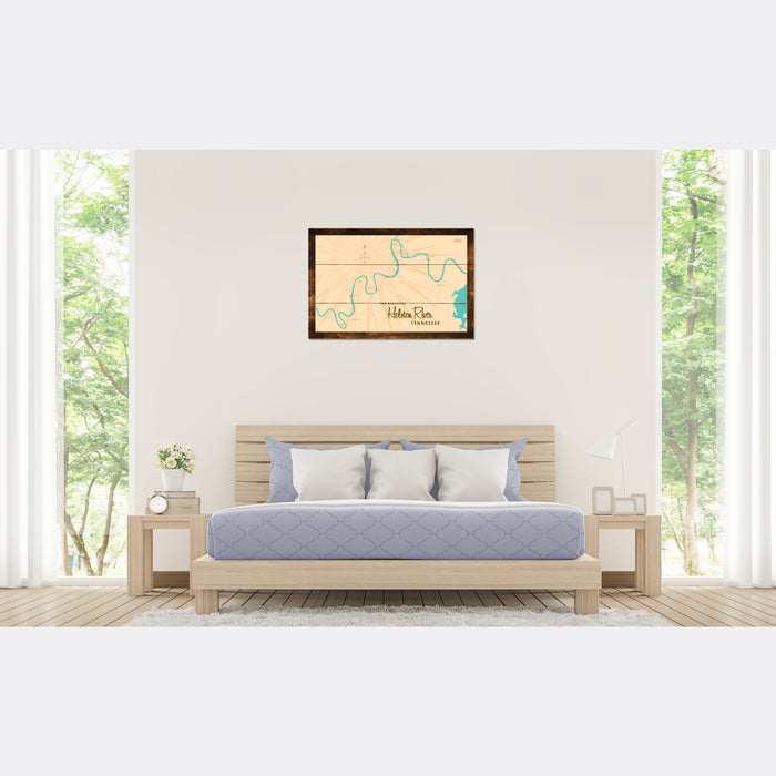 Holston River Tennessee, Lake Map Rustic Wood Sign