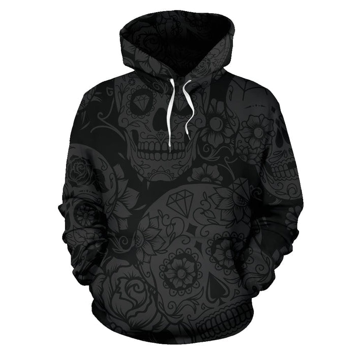 Hoodie - Dark Sugar Skull - GiddyGoatStore
