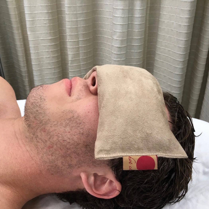 Hot Cherry Pillows - Eye Pillow in plush Tan Ultra Suede