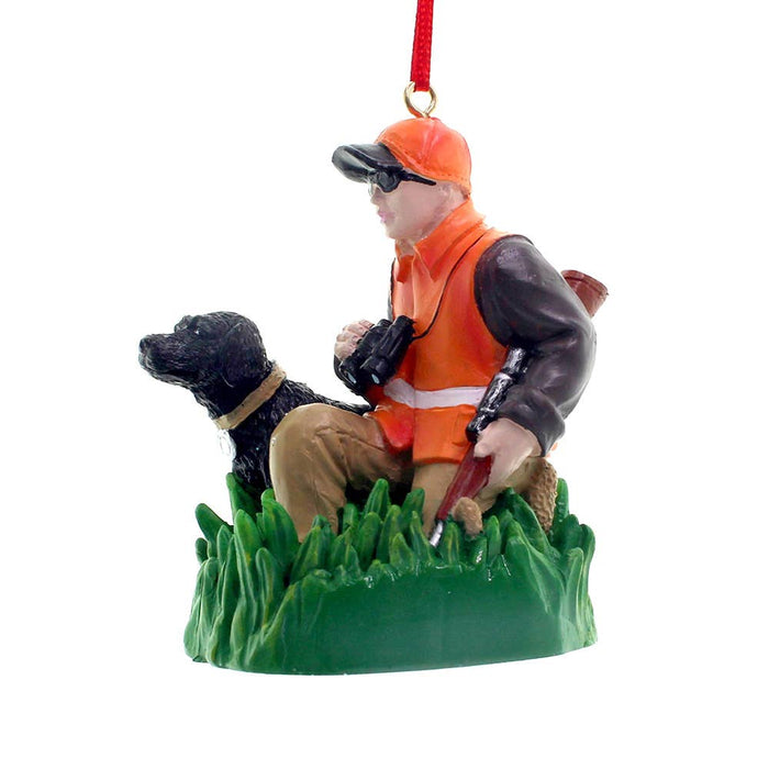 Hunter With Dog Ornament For Personalization