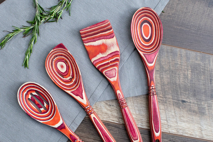 Island Bamboo - 12" Red Pakka Spoon
