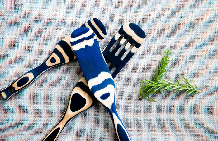Island Bamboo - 13" Blue Pakka Slotted Spurtle