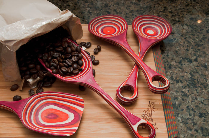Island Bamboo - 8" Red Pakka Scoop Spoon