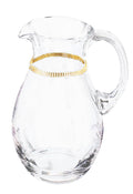 Italian Collection lead-free crystal pitcher decorated with hand-placed round gold Swarovski crystals, 44 oz