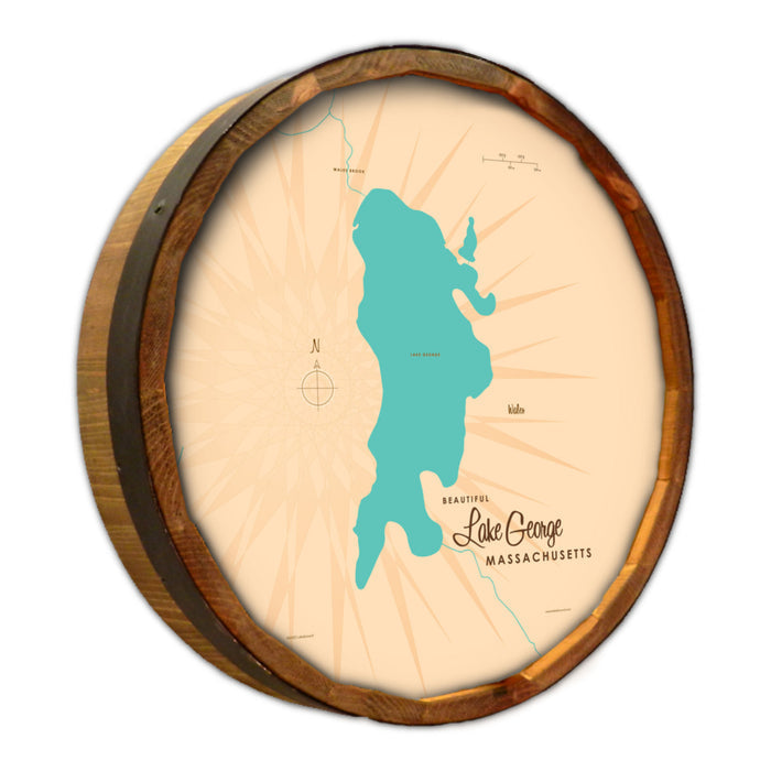 Lake George Minnesota, Barrel End Map Art