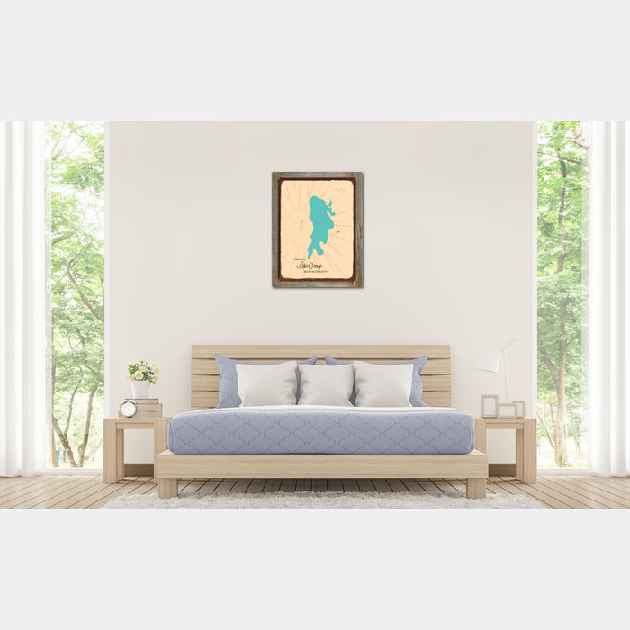 Lake George Minnesota, Wood-Mounted Rustic Metal Sign Map Art
