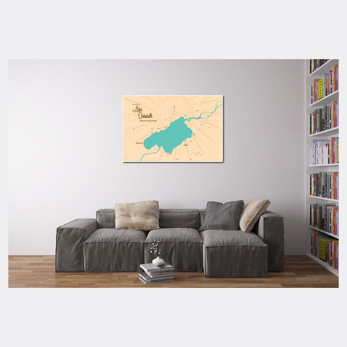 Lake Quinault Washington, Lake Map Art Print