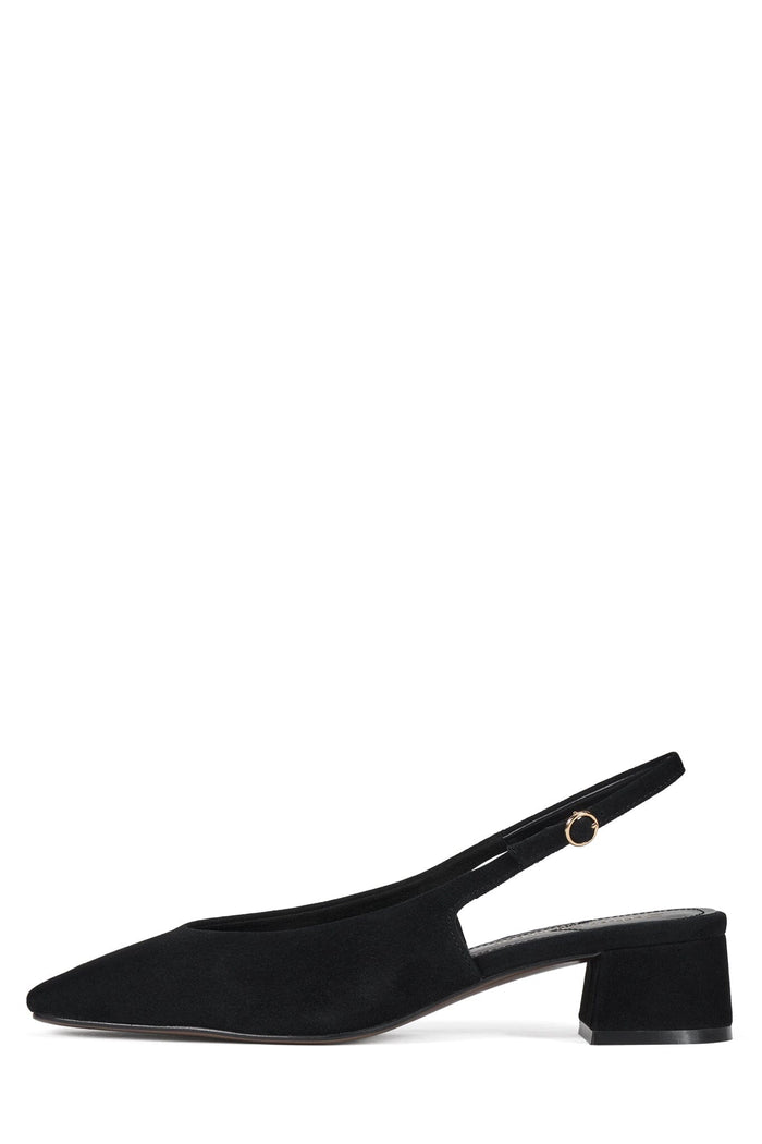 LAURIE Slingback Flat Black Suede