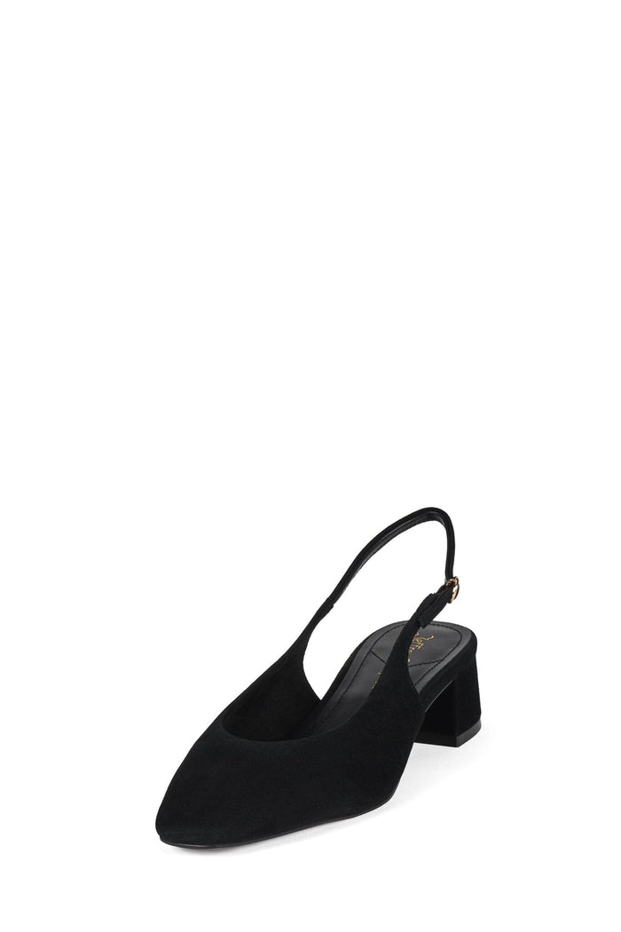 LAURIE Slingback Flat Black Suede _hover