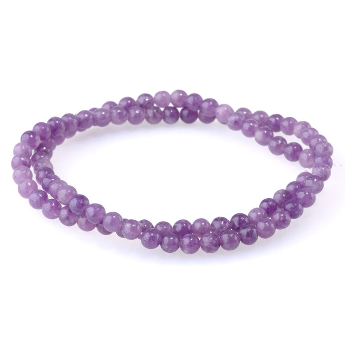 This is a Dakota Stones 4mm Light Lepidolite Gemstone strand with round beads in 15-16 inch strand.