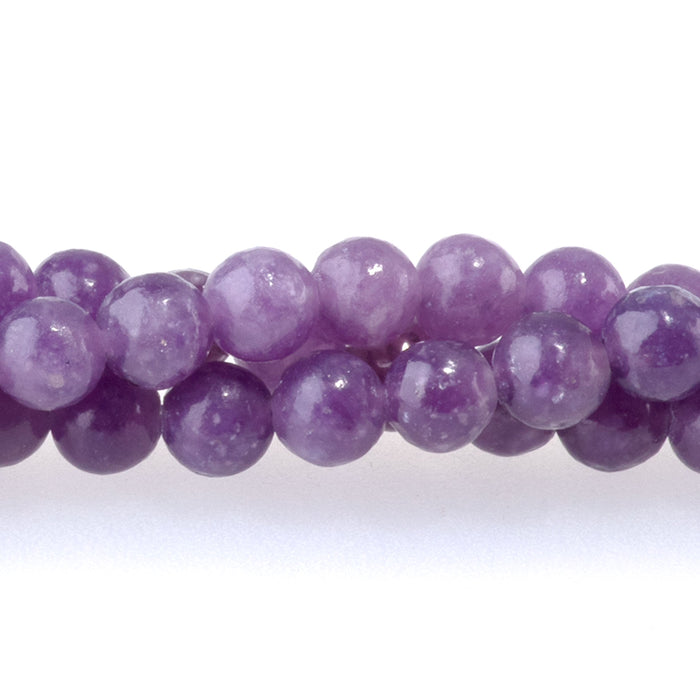 This is a Dakota Stones 4mm Light Lepidolite Gemstone strand with round beads in 15-16 inch strand.