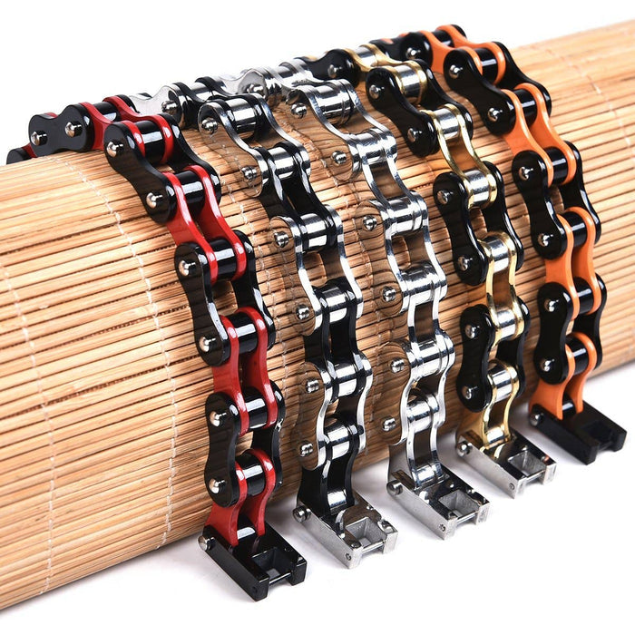 Mad Man - Dakata Stainless Bike Chain Bracelet: All Silver