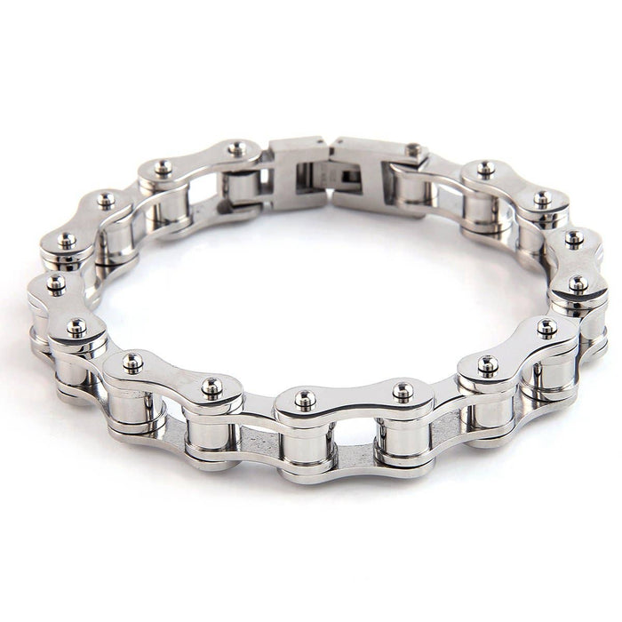 Mad Man - Dakata Stainless Bike Chain Bracelet: All Silver