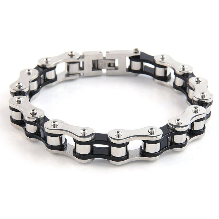 Mad Man - Dakata Stainless Bike Chain Bracelet: All Silver