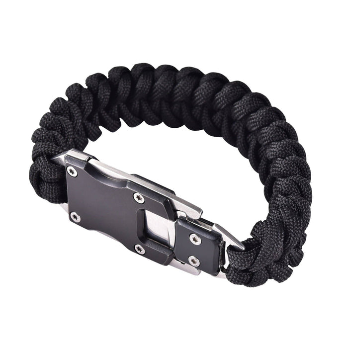 Mad Man - Paracord Survival Bracelet: Black