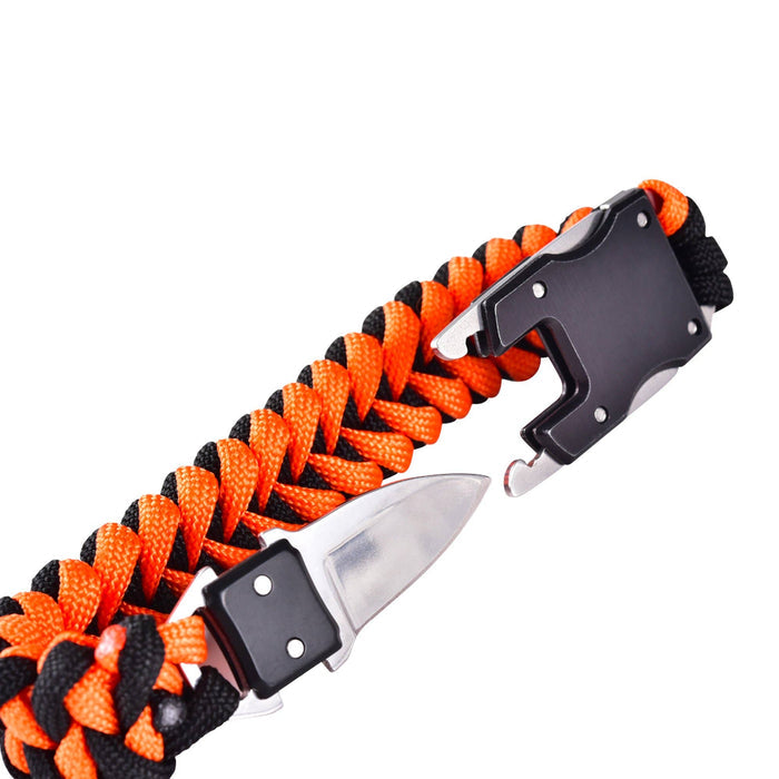 Mad Man - Paracord Survival Bracelet: Orange & Black