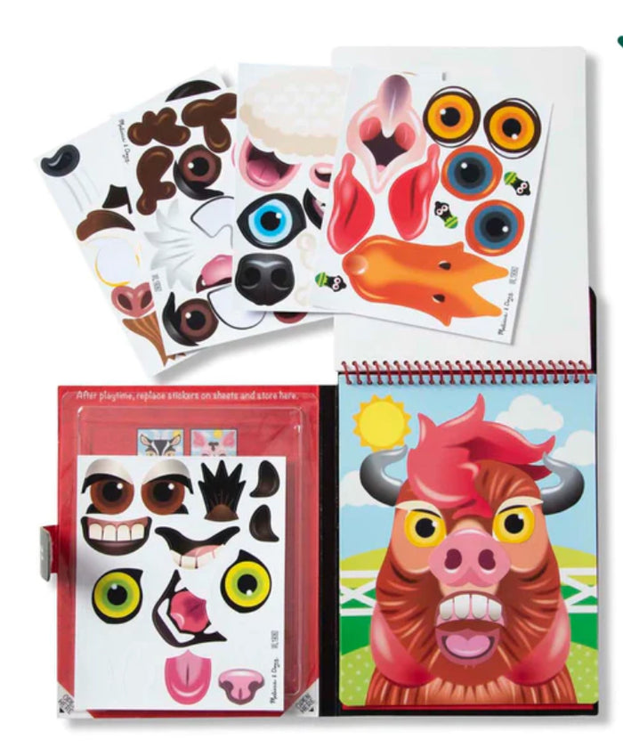 Make-a-Face – Farm Reusable Sticker Pad – On the Go Travel Activity