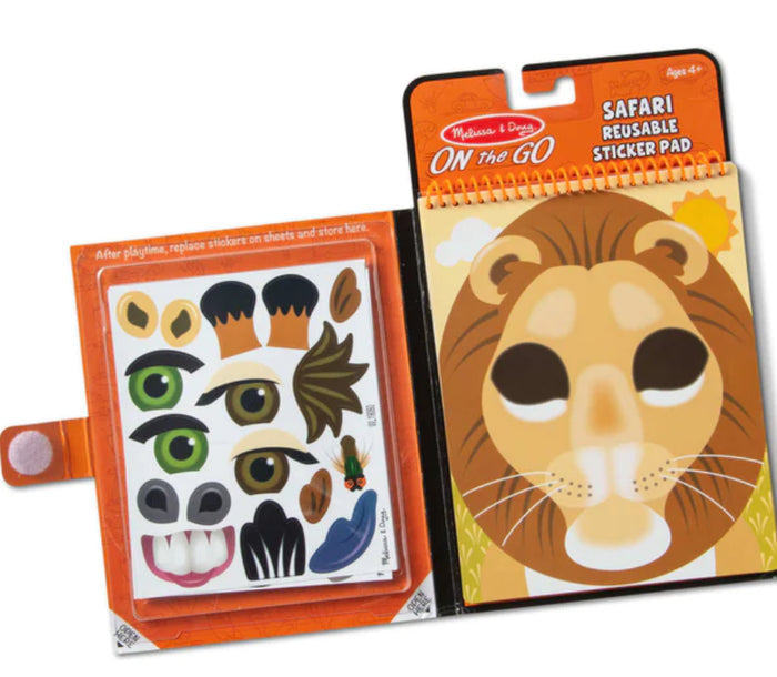 Make-a-Face SAFARI Reusable Sticker Pad- On the Go Travel by Melissa and Doug