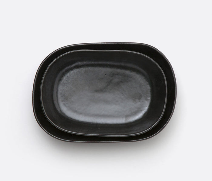 Blue Pheasant Marcus Black Glaze Oblong Serving Bowl Set