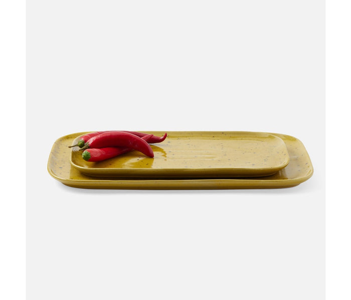 Blue Pheasant Marcus Chartreuse Salt Glaze Rectangular Serving Platter