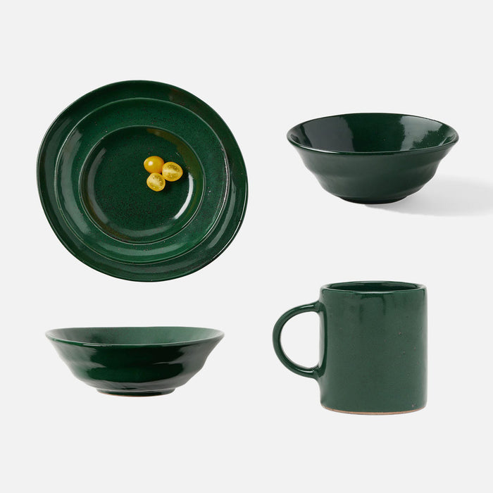 Blue Pheasant Marcus Dark Green Salt Glaze Dinnerware