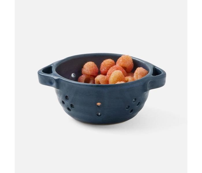 Blue Pheasant Marcus Matte Navy Berry Bowl with Handles
