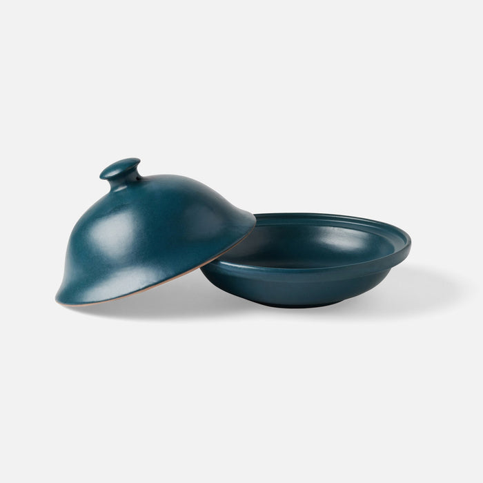 Blue Pheasant Marcus Midnight Teal Cloche Serving Platter