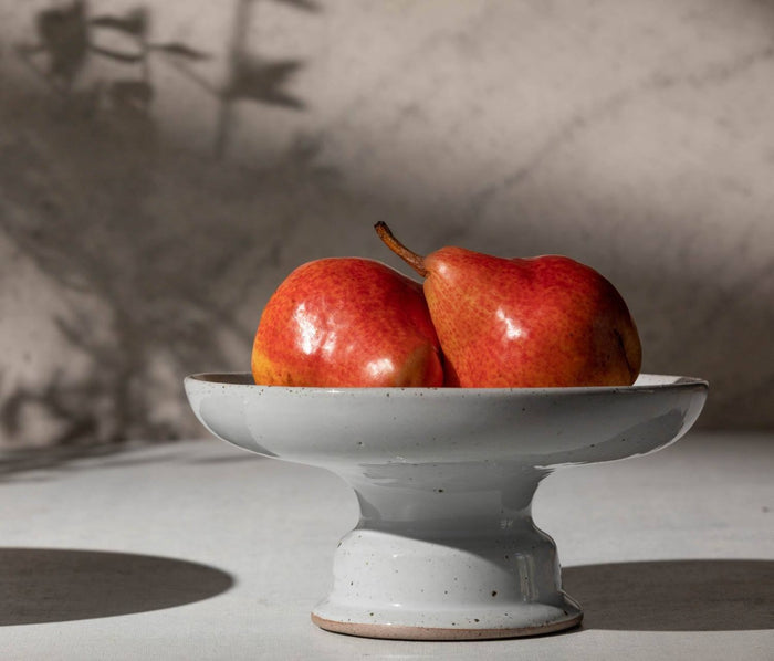 Blue Pheasant Marcus White Salt Glaze Cake Stand Set