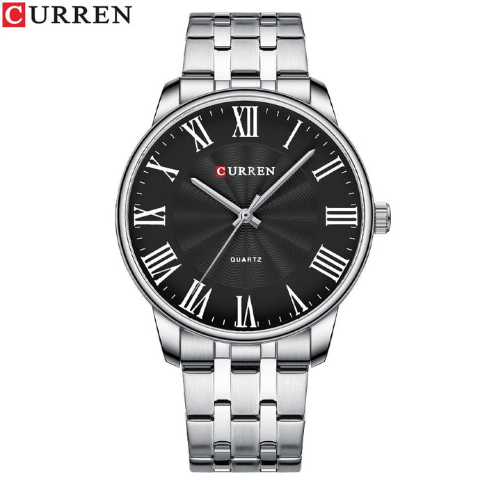 Men's Watch - Curren Business Quartz Steel Band Watch - GiddyGoatStore