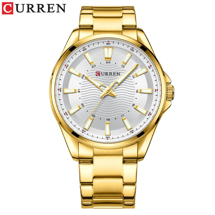 Men's Watch - Curren Steel Band Business Quartz Watch - GiddyGoatStore