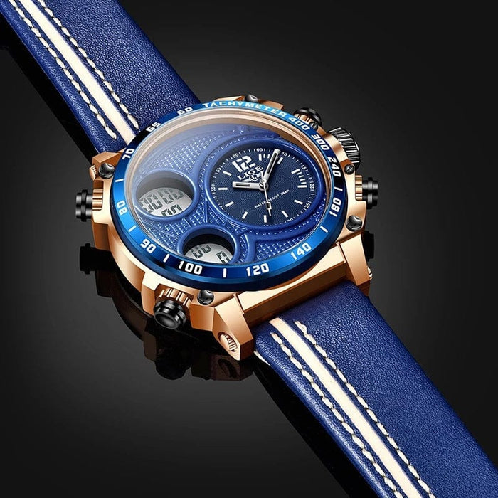 Men's Watch - Lige Electronic Dual Display Multi Function Business Watch - GiddyGoatStore