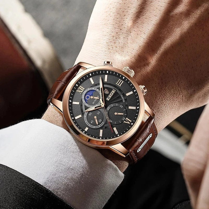 Men's Watch - Lige Multifunction Chronograph Quartz Watch - GiddyGoatStore