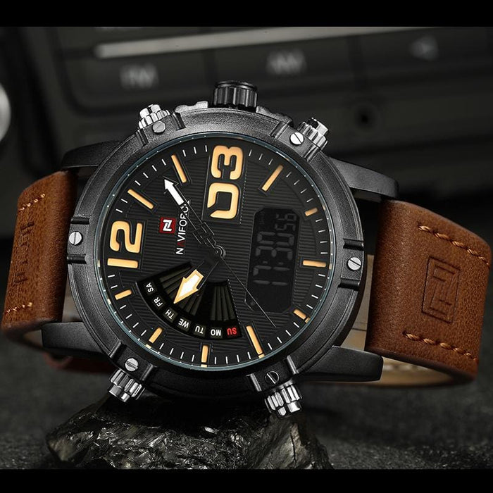 Men's Watch - NaviForce Digital LED Quartz Sports Watch - GiddyGoatStore