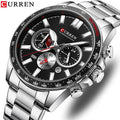 Men's Watch - Six Hands Steel Band Watch Multifunctional Quartz Watch - GiddyGoatStore