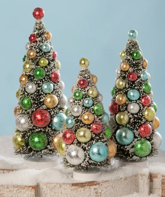 MERRY & BRIGHT BOTTLE BRUSH Trees Lg, Med, Small